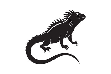 Iguana silhouette vector illustration, Iguana silhouette vector, Iguana silhouette PNG 