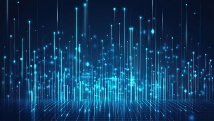 Abstract digital art with glowing lines and dots