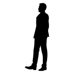 A business man walking pose vector silhouette isolated white background