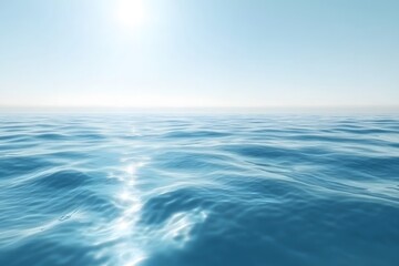 Obraz premium Ruhige und klare Wasseroberfläche unter blauem Himmel – Friedliche Meereslandschaft