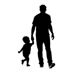 a father hugging his child vector silhouette, isolated white background
