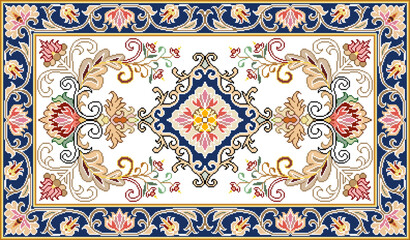Persian carpet original design, tribal vector texture. Easy to edit and change a few colors by swatch window.
