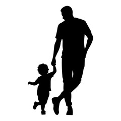 a father hugging his child vector silhouette, isolated white background