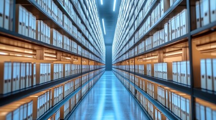 Endless Rows of Files in a Modern Archive