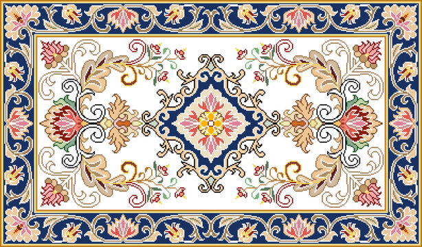 Persian carpet original design, tribal vector texture. Easy to edit and change a few colors by swatch window.
