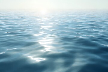 Obraz premium Ruhige und klare Wasseroberfläche unter blauem Himmel – Friedliche Meereslandschaft