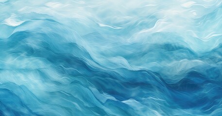 Obraz premium A serene abstract representation of ocean waves in varying shades of blue, evoking a tranquil and fluid atmosphere.