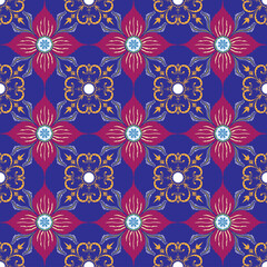 Vector design Textile Abstract fabric pattern geometric, Geometric ethnic oriental seamless pattern traditional Design for background, illustration, embroidery style. 