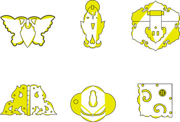 Sketch vector illustration silhouette design image icon logo symbol ornament decoration ethnic classic vintage traditional door latch lock