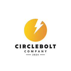 lightning strike circle logo vector illustration. thunderbolt spark circle logo vector icon illustration