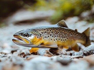 trout isolated on cute background