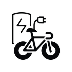 electric bicycle charging station solid icon vector design good for web or mobile app