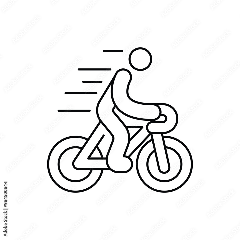 Aufkleber riding bicycle thin outline icon vector design good for web or mobile app