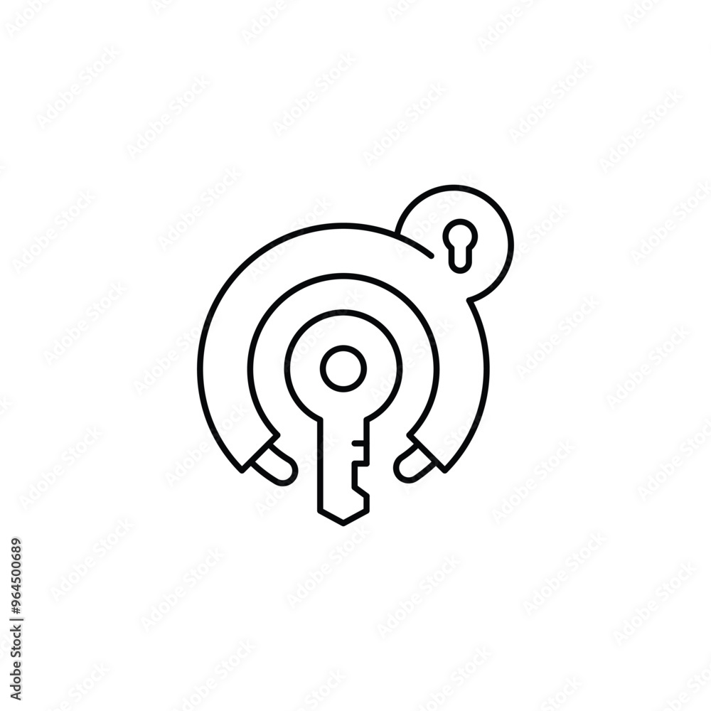 Aufkleber bicycle lock key thin outline icon vector design good for web or mobile app