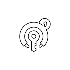 bicycle lock key thin outline icon vector design good for web or mobile app