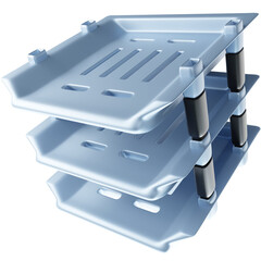 3D Render of a Document Tray for Paper Organization on Office Desks. Perfect Clipart for Office Organization, Filing Systems, and Workplace Efficiency.