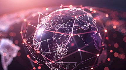 world is connected, network lines with points all around, creative simple