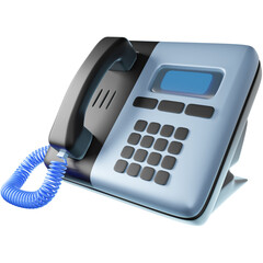 3D Render of a PABX Telephone System with Keypad, Common in Offices for Internal Communication. Clipart for Office Communication and Telephone Systems.