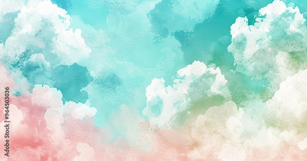 Aufkleber a serene blend of soft clouds and pastel colors creating a calming sky background.