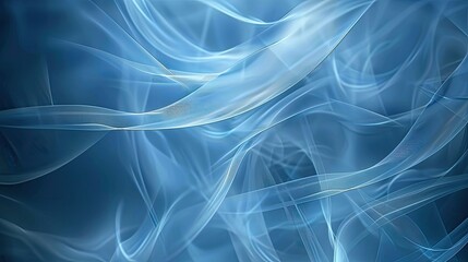 A serene blue abstract background featuring flowing, translucent shapes that evoke a sense of calm and fluidity.