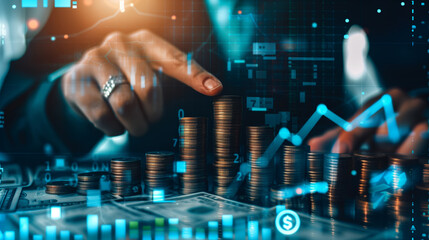 Fototapeta premium Financial Growth Analysis: High Return Investment and Profit Management Strategy