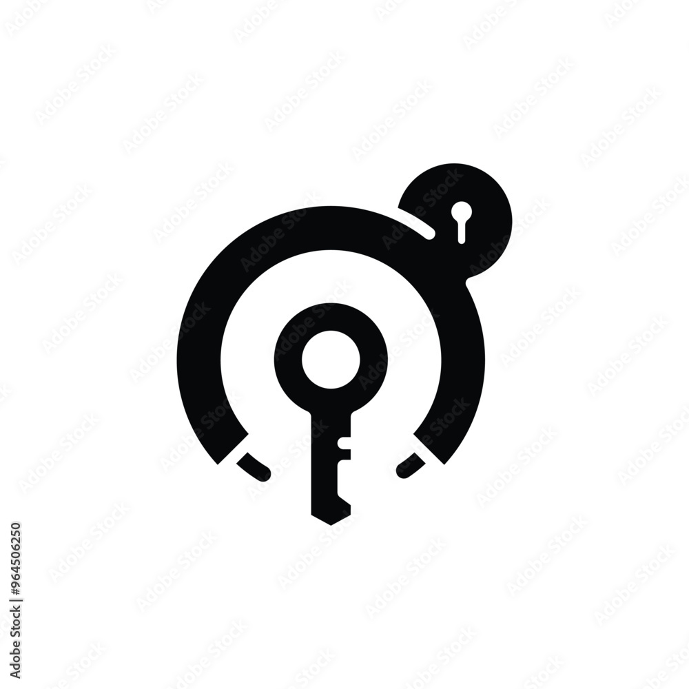 Aufkleber bicycle lock key solid icon vector design good for web or mobile app