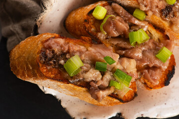 Homemade Roasted Beef Bone Marrow with toast