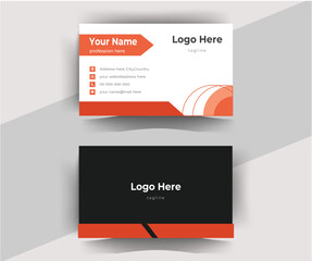 Business Card Layout with Modern Circular Elements. Vector illustration.