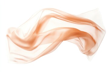 A flowing piece of fabric in soft peach tones, perfect for backgrounds, textiles, or artistic designs showcasing elegance and movement.
