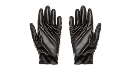 A pair of black latex gloves, ideal for protection and hygiene in various applications like medical, cleaning, and food handling.