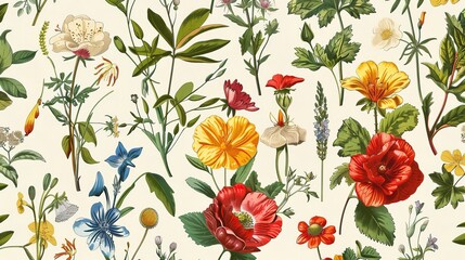 vintage floral pattern wallpaper