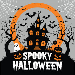 Halloween party t shirt design Vector Graphics. Print ready Halloween t-shirt design.