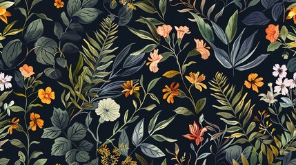 vintage flower pattern wallpaper