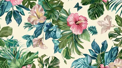 vintage flower pattern wallpaper