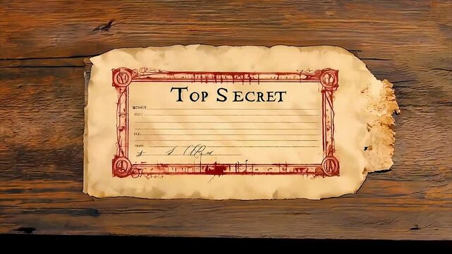 A box signed with the words top secret.