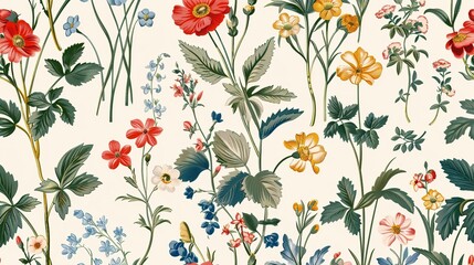 vintage flower pattern wallpaper