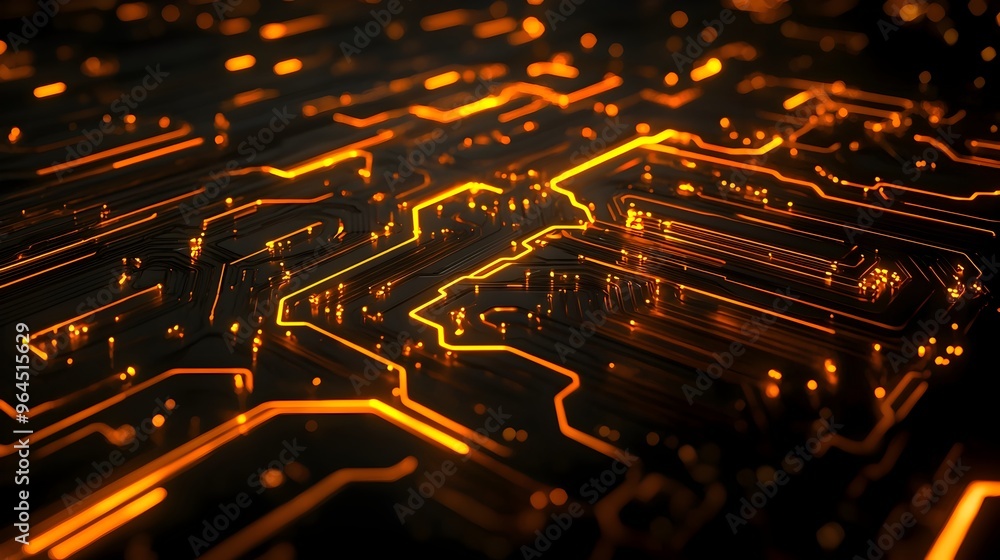 Aufkleber glowing circuit patterns symbolizing futuristic technology and innovation