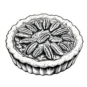 recommend clip art: Pecan Pie Hand Drawn Illustration