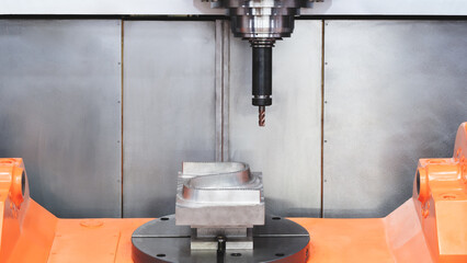 Manufacturing professional metalworking machine. Industrial concept. Programmable modern cnc...