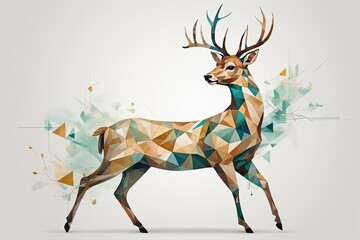 Obraz premium Abstract Deer Art: A full-body abstract illustration of a deer