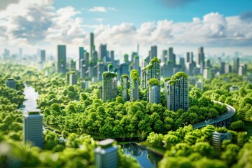 Eco-friendly carbon neutral, green economy, sustainable business and smart cities