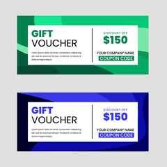 Colorful gift voucher horizontal banners