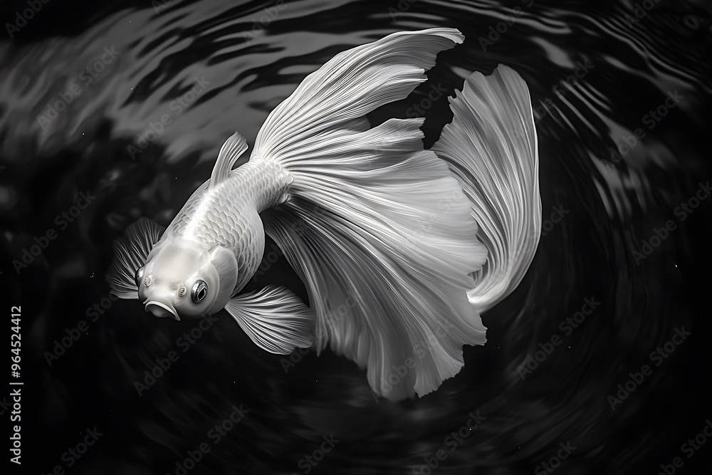 Canvas Prints black and white fish