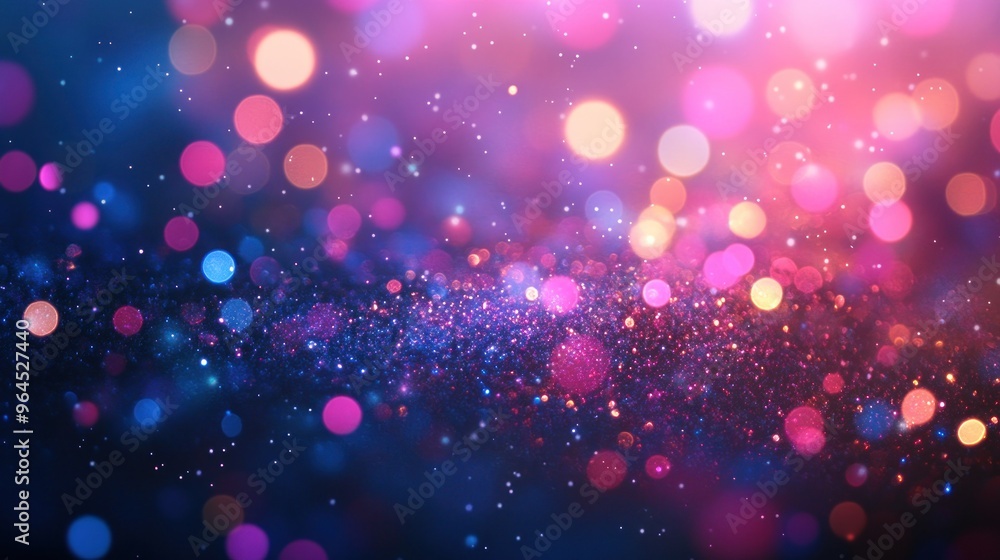 Poster abstract festive background with colorful bokeh