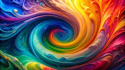 Vibrant liquid colors mixing together in an artistic swirl