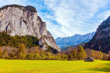 The rocky ledges of the mountains