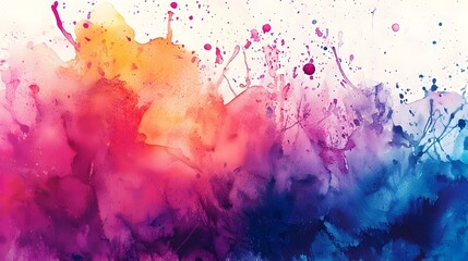 Vibrant Abstract Watercolor Splashes in Expressive Background