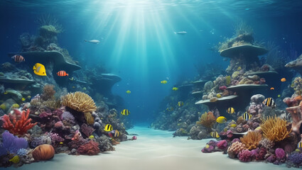 Obraz premium beautiful Seabed Underwater Background illustration
