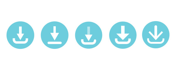 Download icon set. Download button Collection. Download files icon set. simple download icon, upload icon, isolated on white background. Arrow downloading icon. Vector illustration.