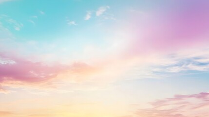 Obraz premium Ethereal Gradient Sky with Soft Clouds and Peaceful Sunrise Colors